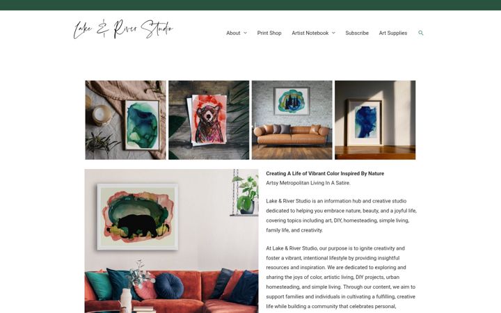Screenshot of lakeandriverstudio.com