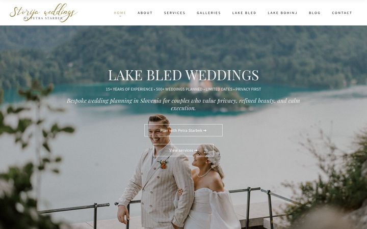 Screenshot of lakebledweddings.si