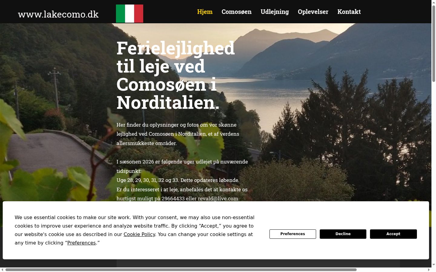 Captura de pantalla del banner de consentimiento mostrado antes de cualquier interacción
