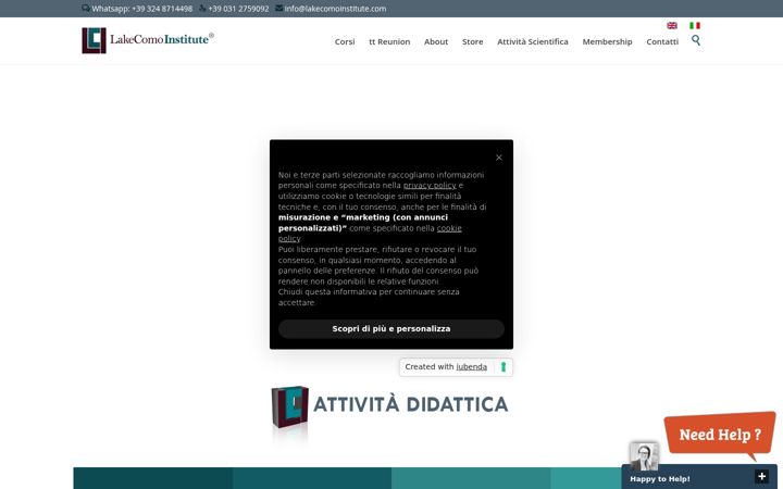 Screenshot of lakecomoinstitute.com