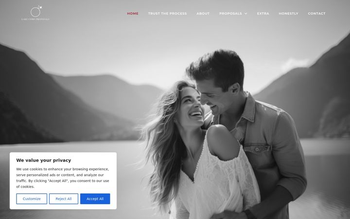 Screenshot of lakecomoproposals.com