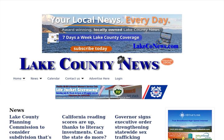 Screenshot of lakeconews.com