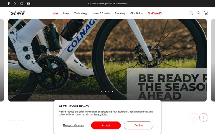Zrzut ekranu lakecycling.com