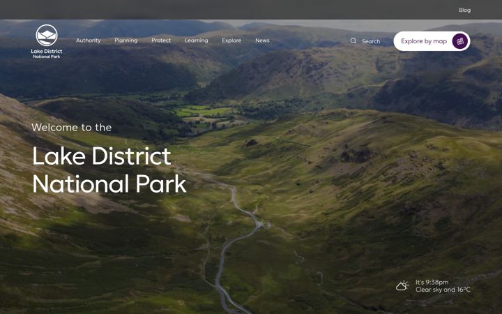 Screenshot of lakedistrict.gov.uk