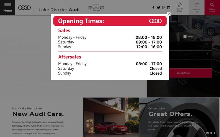 Screenshot of lakedistrictaudi.co.uk