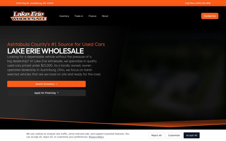 Screenshot of lakeeriewholesale.com