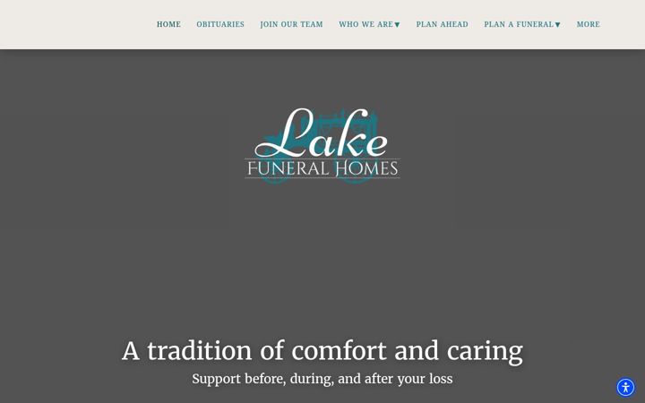 Screenshot of lakefuneralhomes.com