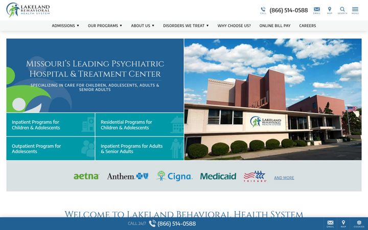 Screenshot of lakelandbehavioralhealth.com