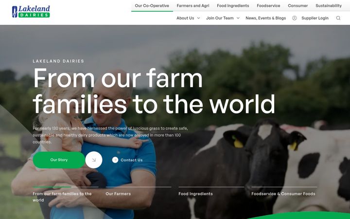 Screenshot of lakelanddairies.com