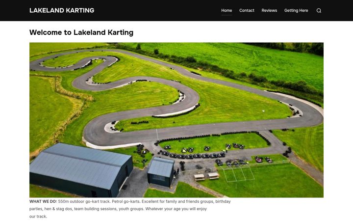 Screenshot of lakelandkarting.co.uk