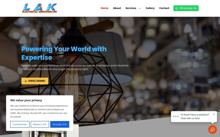 Screenshot of lakelectricalservicesltd.co.uk