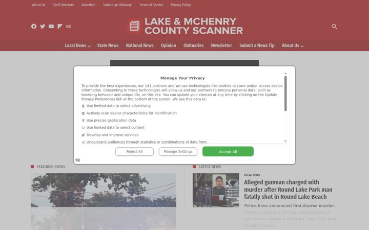 Screenshot of lakemchenryscanner.com