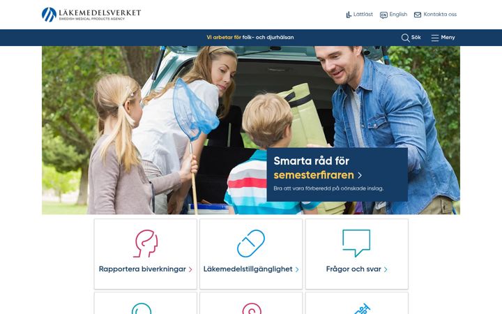 Screenshot of lakemedelsverket.se