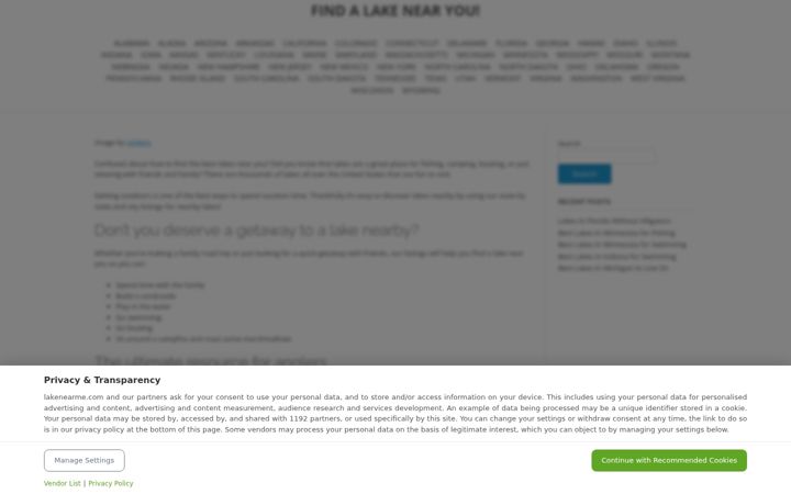 Screenshot of lakenearme.com