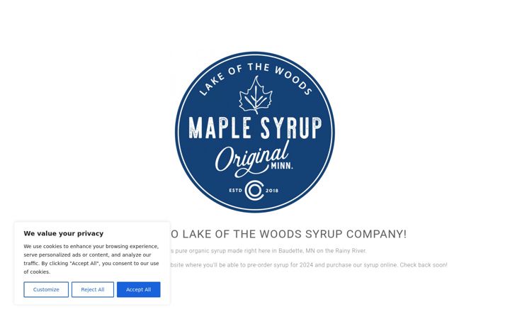 Screenshot of lakeofthewoodssyrup.com