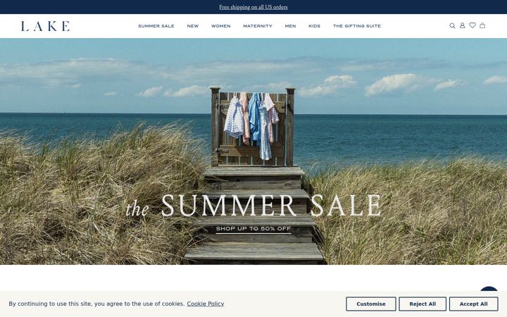 Screenshot of lakepajamas.com