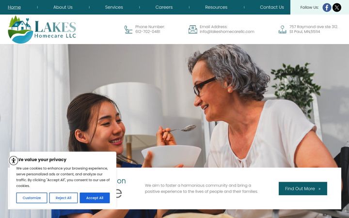 Screenshot of lakeshomecarellc.com