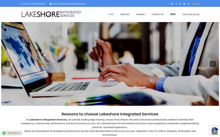 Screenshot of lakeshoreintegrated.com