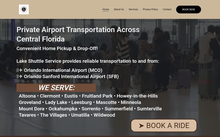 Screenshot of lakeshuttleservice.com