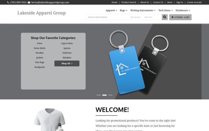 Screenshot of lakesideapparelgroup.com