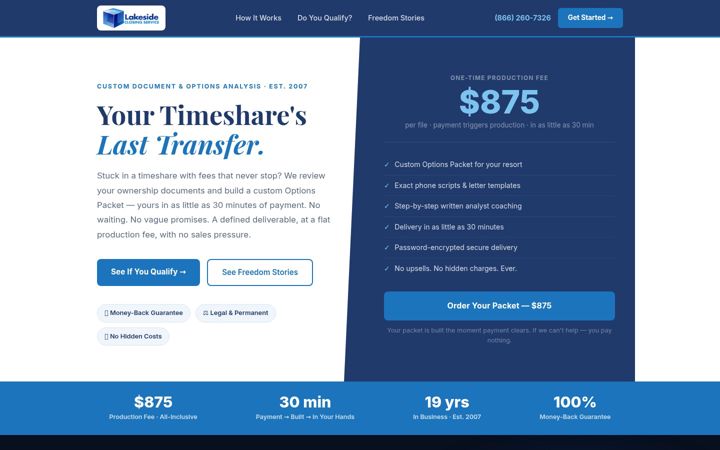 Screenshot of lakesideclosingservice.com