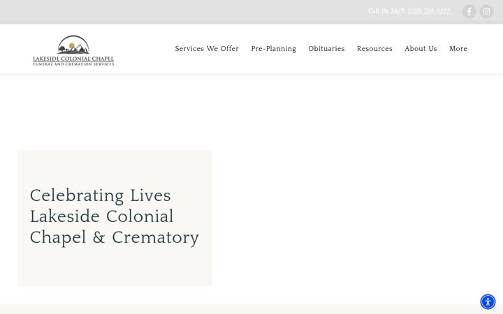 Screenshot of lakesidecolonialchapel.com