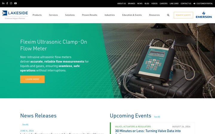 Screenshot of lakesidecontrols.com