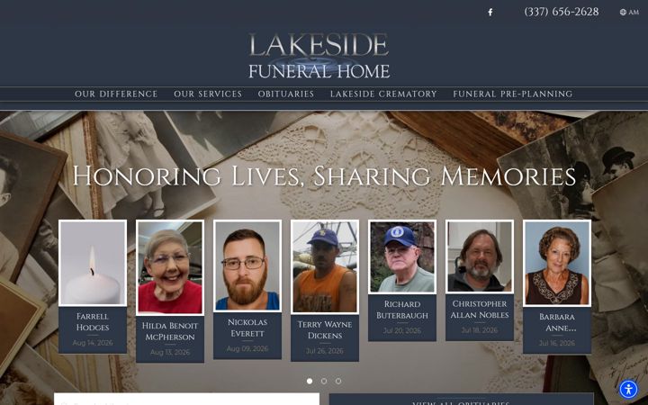 Screenshot of lakesidefh.com