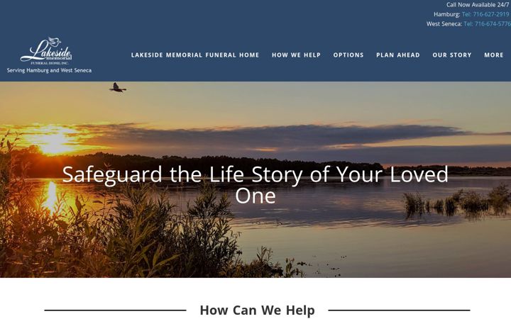 Screenshot of lakesidefuneralhome.com
