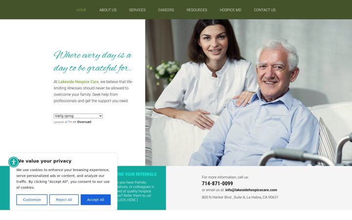 Screenshot of lakesidehospicecare.com