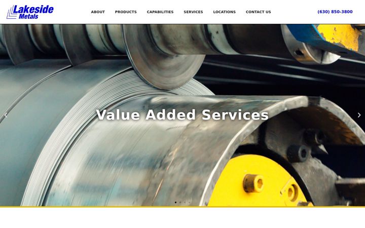 Screenshot of lakesidemetals.com