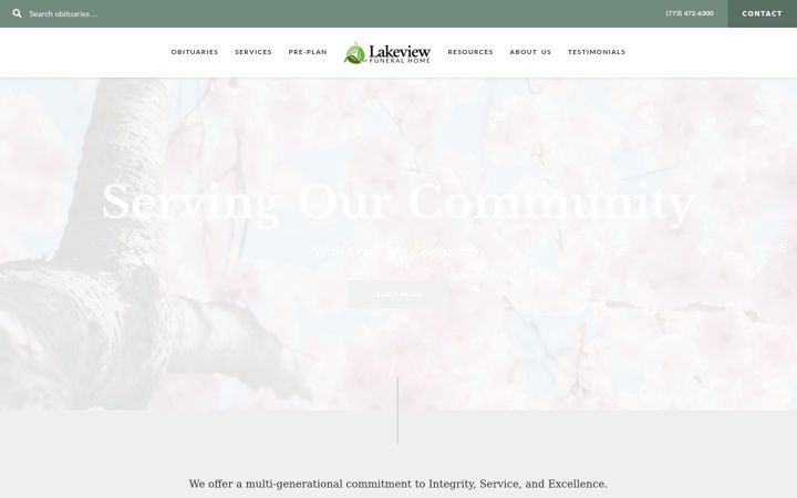 Screenshot of lakeviewfuneralhome.com