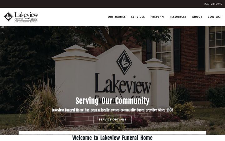 Screenshot of lakeviewfuneralhome.net