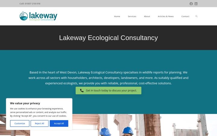 Screenshot of lakeway-ecological.co.uk
