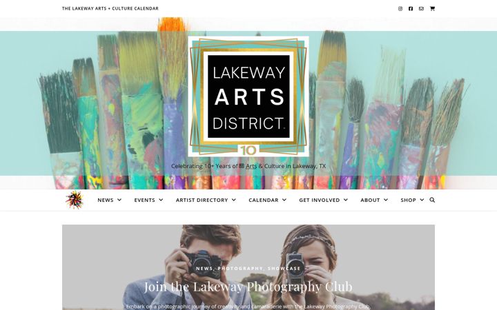 Screenshot of lakewayartsdistrict.com