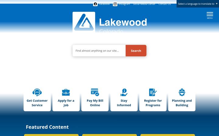 Screenshot of lakewood.org