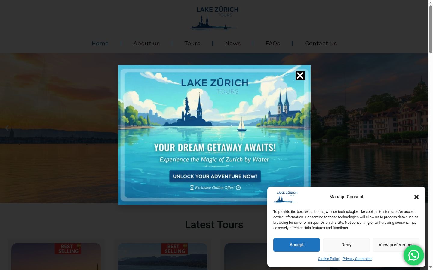 Sutikimo reklamjuostės, rodytos prieš bet kokią sąveiką, ekrano kopija