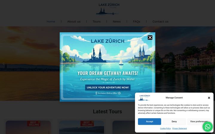 Screenshot of lakezurichtours.com