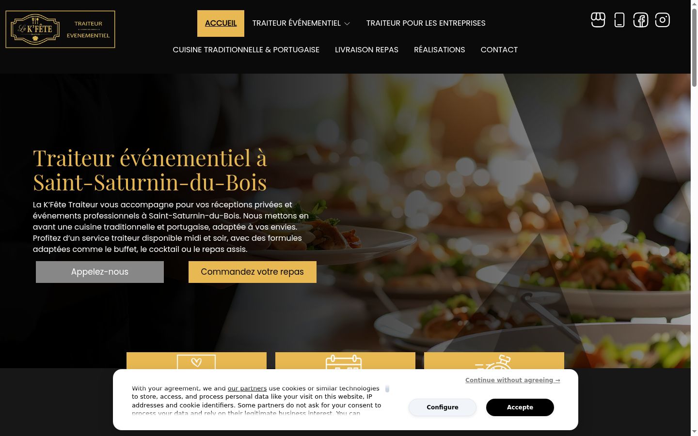 Screenshot of the consent banner shown before any interaction