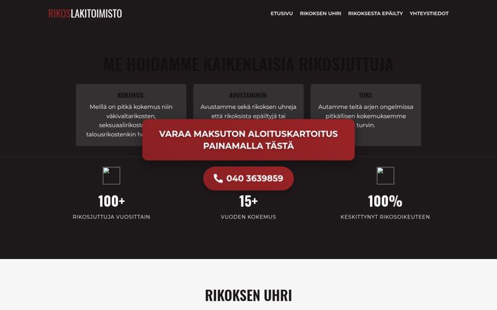 Screenshot of lakimieslohja.com