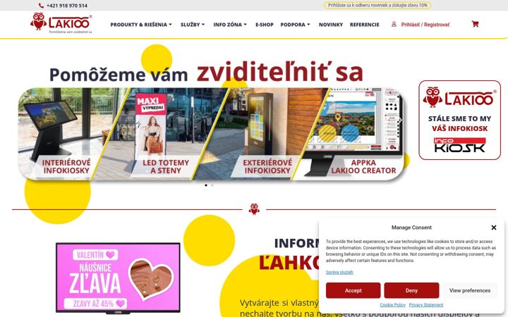 Screenshot of lakioo.sk