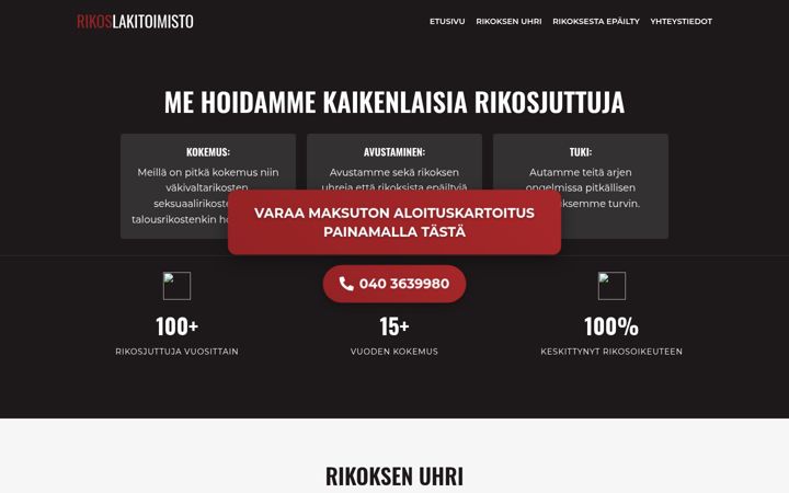 Screenshot of lakitoimisto-helsinki.eu