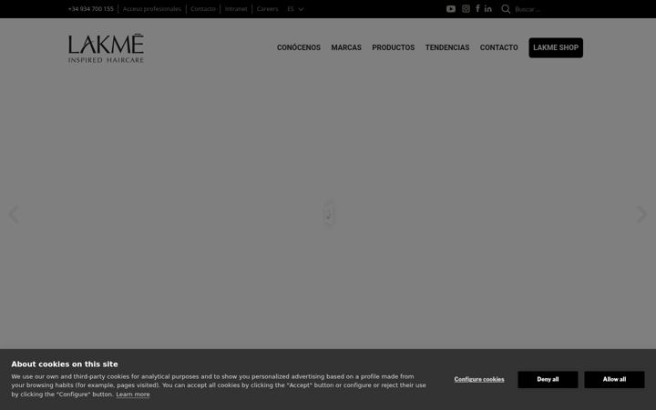 Screenshot of lakme.com