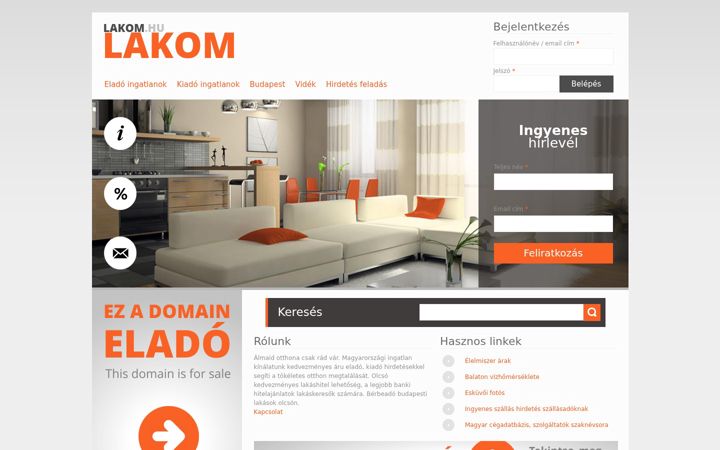 Screenshot of lakom.hu