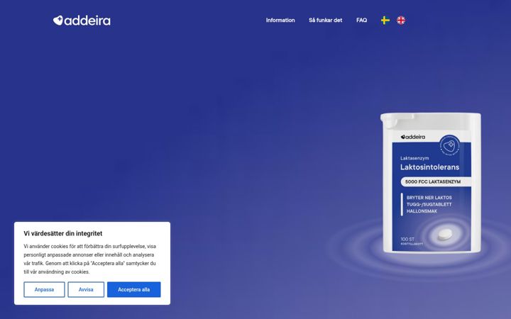 Screenshot of laktasenzym.se