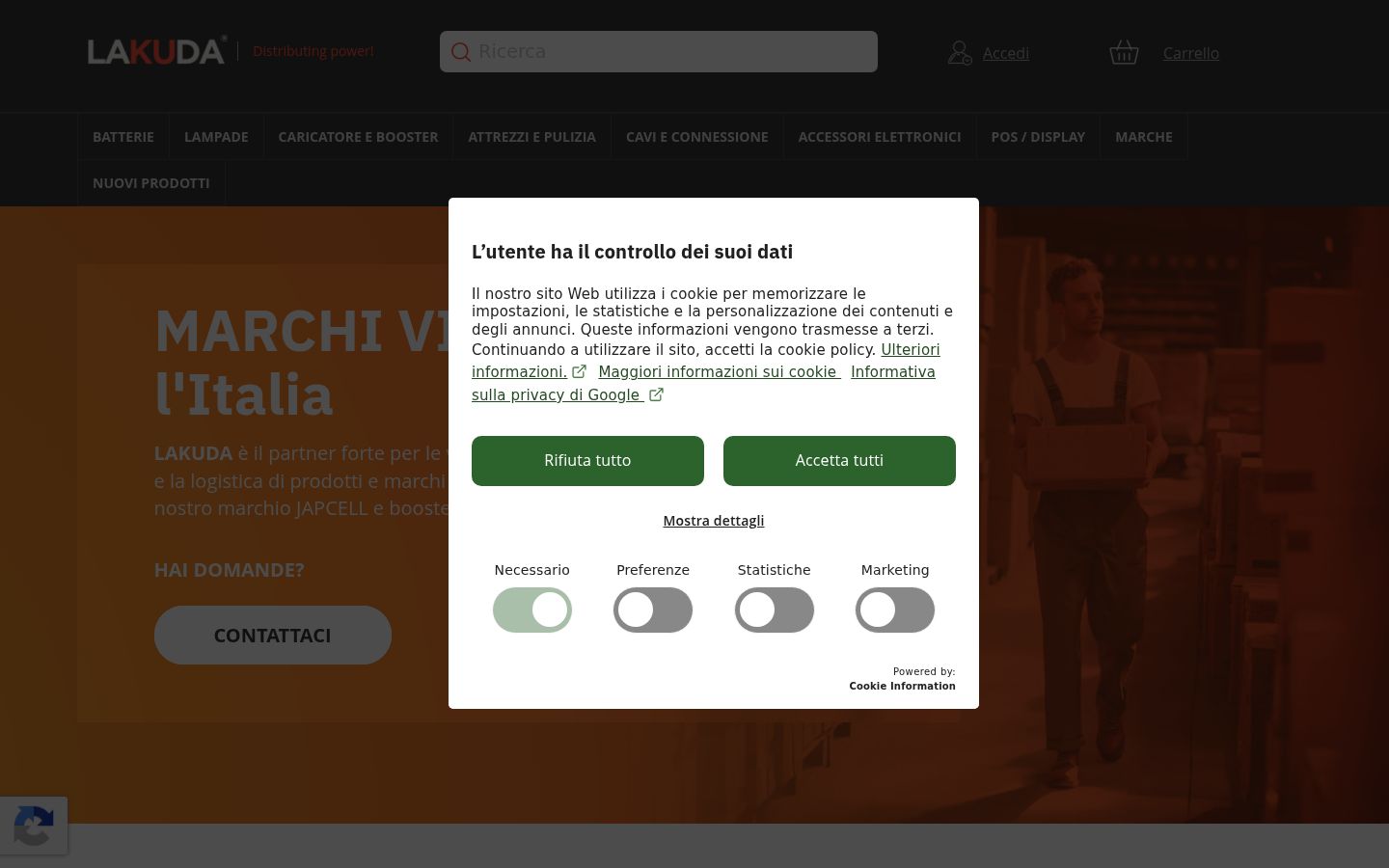 Screenshot des Einwilligungsbanners vor jeglicher Interaktion