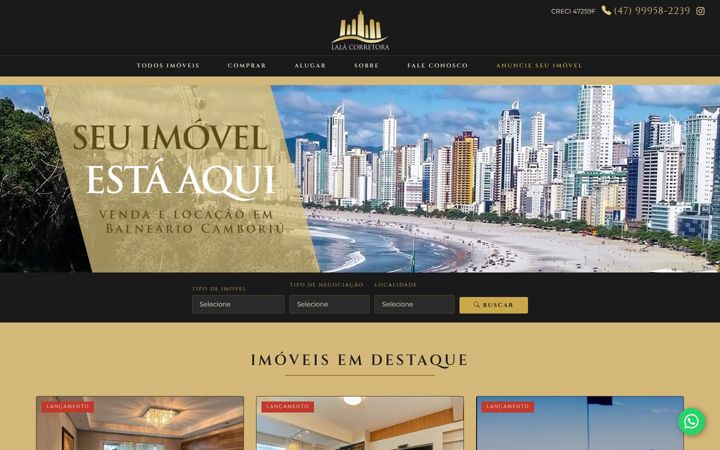 Screenshot of lalacorretora.com.br