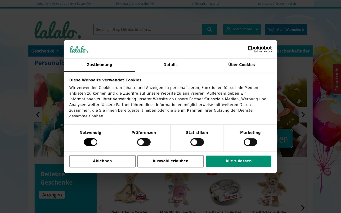 Zrzut ekranu banera zgody wyświetlanego przed jakąkolwiek interakcją