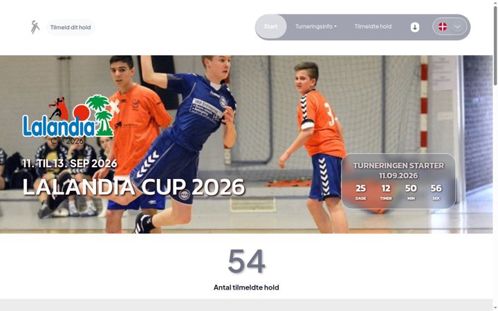 Screenshot of lalandiacup.dk