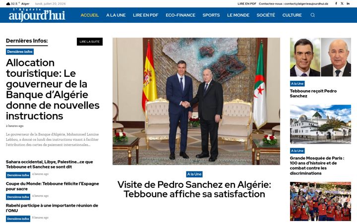 Screenshot of lalgerieaujourdhui.dz
